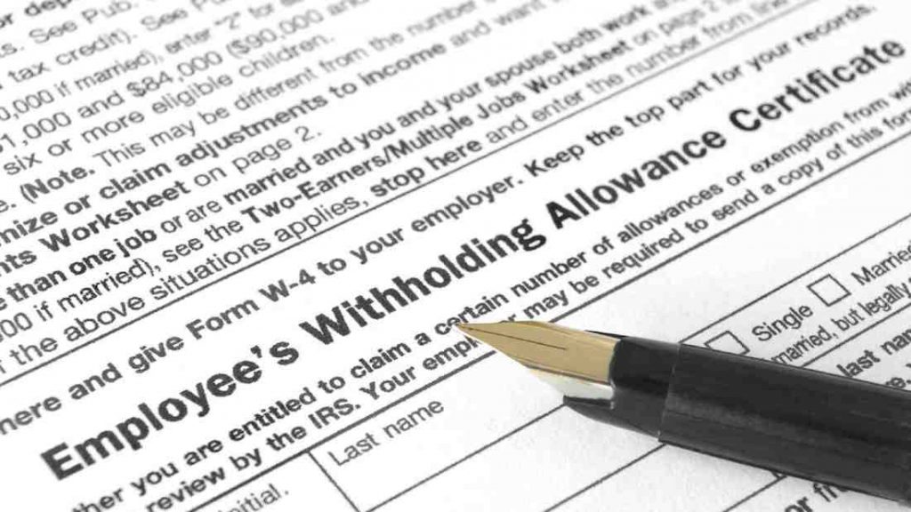 W4 Withholding Tax Allowance Federal Income